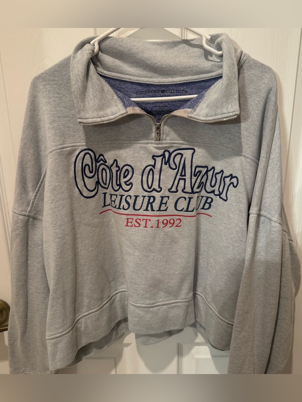 Côte d'Azur Leisure Club Quarter Zip  - Inspired Culture Size Small Women’s